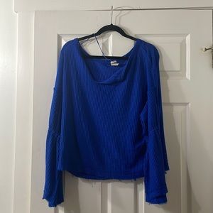 Blue Free People Flowy Shirt - Women’s SMALL